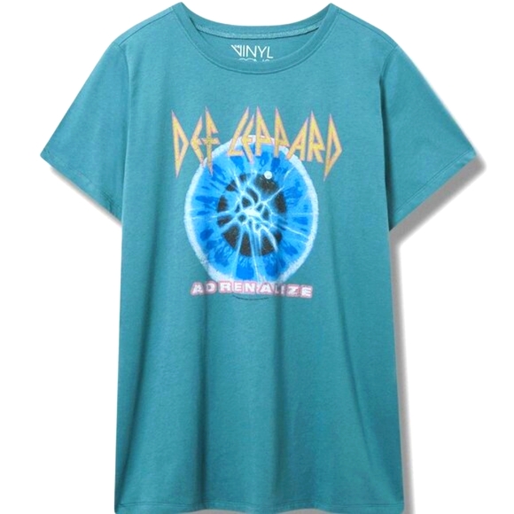 ❤️NWT VINTAGE TORRID GRAPHIC TEE - DEF LEPPARD ADRENALIZE BAND CONCERT TOP PLUS - Picture 1 of 11